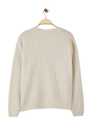 Casaco de malha oversize - Bege