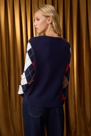 Casaco de malha regular - Azul-marinho