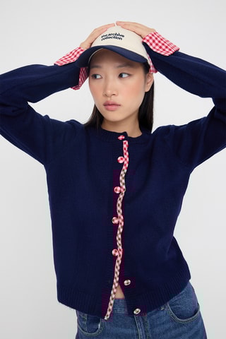 Casaco de malha regular - Azul-marinho