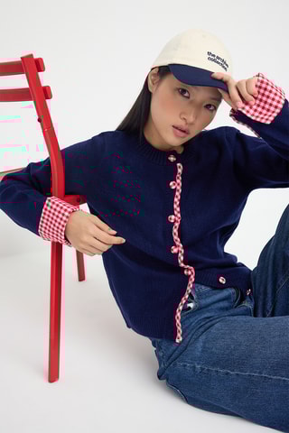 Casaco de malha regular - Azul-marinho