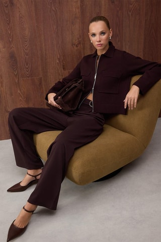 Casaco de malha regular - Bordô