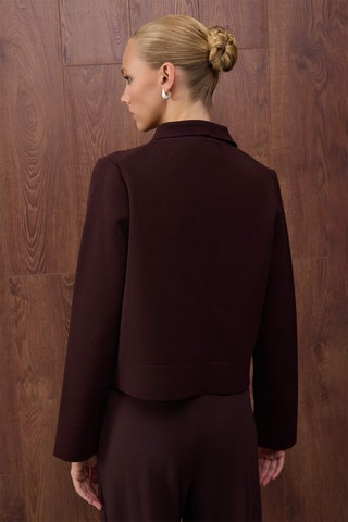 Casaco de malha regular - Bordô