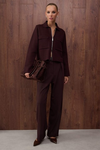 Casaco de malha regular - Bordô