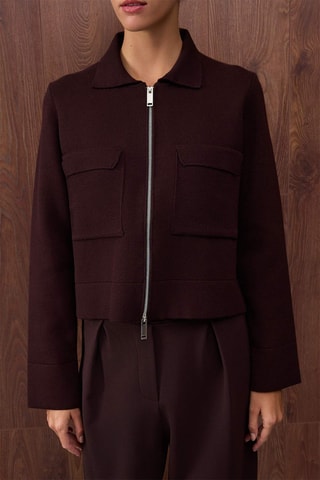 Casaco de malha regular - Bordô