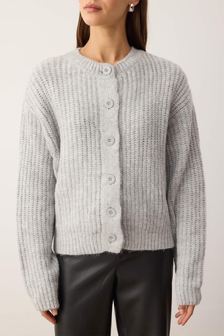 Casaco de malha regular - Cinzento-claro