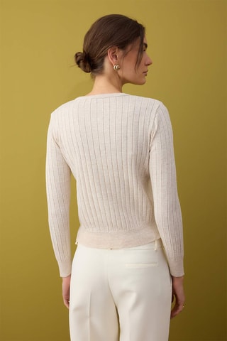 Casaco de malha regular e top regular - Bege