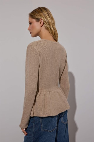 Casaco de malha regular - Bege