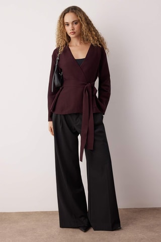 Casaco de malha regular - Bordô