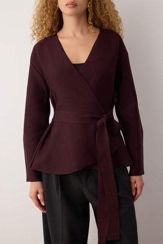 Casaco de malha regular - Bordô