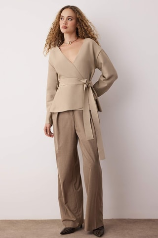 Casaco de malha regular - Bege