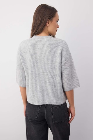 Casaco de malha oversize - Cinzento