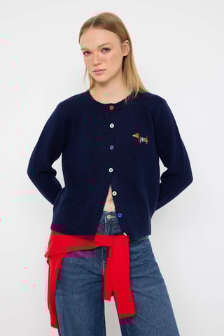 Casaco de malha regular - Azul-marinho