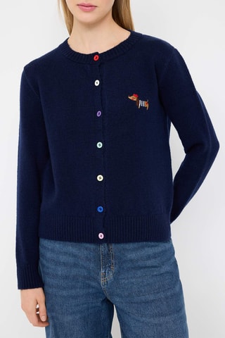 Casaco de malha regular - Azul-marinho