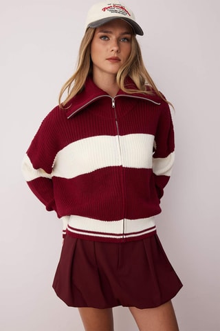 Casaco de malha oversize - Bordô