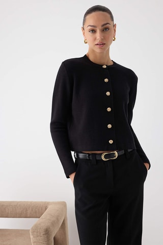 Casaco de malha regular - Preto