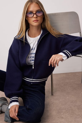 Casaco de malha regular - Azul-marinho