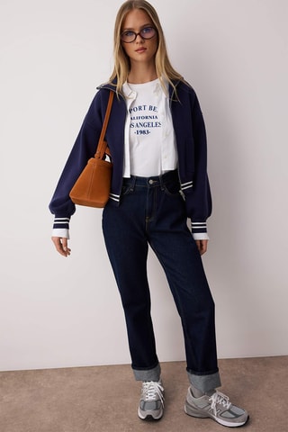 Casaco de malha regular - Azul-marinho