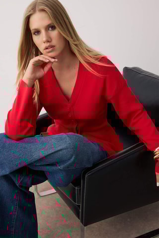 Casaco de malha - Vermelho