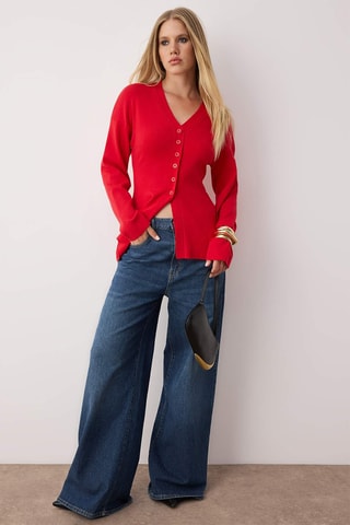 Casaco de malha - Vermelho