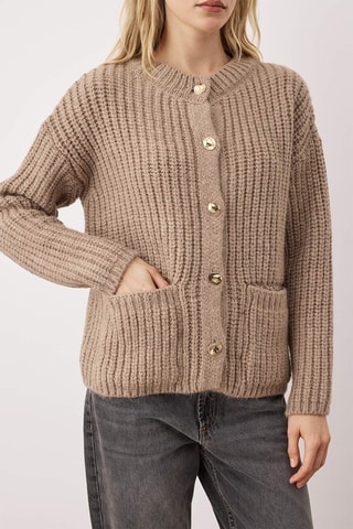 Casaco de malha oversize - Bege