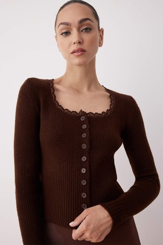 Casaco de malha - Castanho