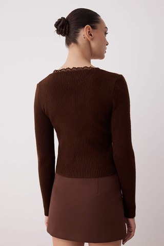 Casaco de malha - Castanho