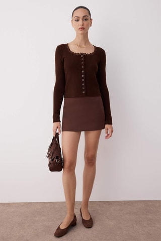 Casaco de malha - Castanho