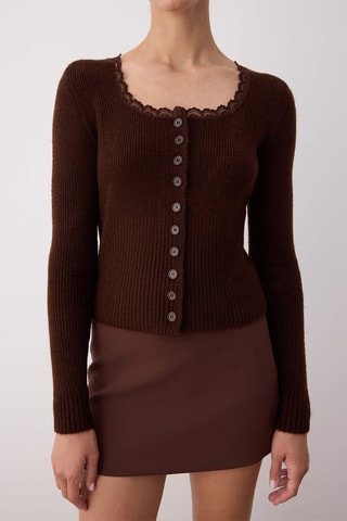 Casaco de malha - Castanho