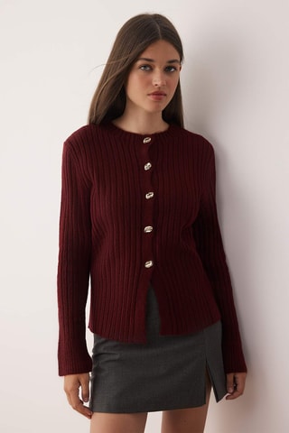 Casaco de malha regular - Bordô
