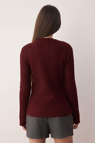 Casaco de malha regular - Bordô