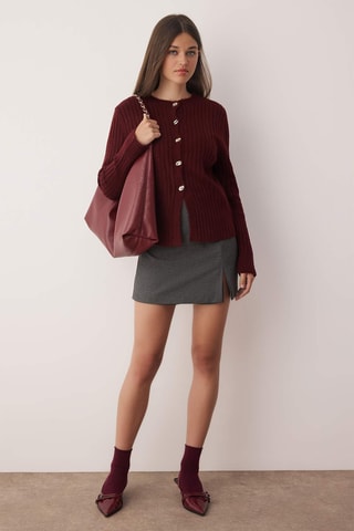 Casaco de malha regular - Bordô