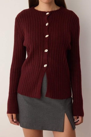 Casaco de malha regular - Bordô