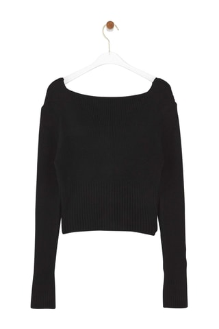 Casaco de malha curto - Preto