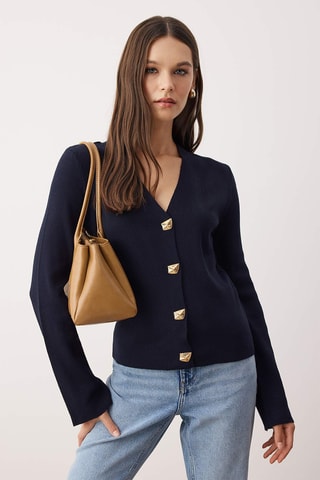 Casaco de malha - Azul-marinho