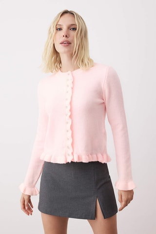 Casaco de malha regular - Rosa