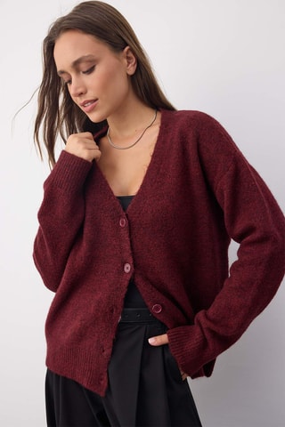 Casaco de malha oversize - Bordô