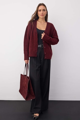 Casaco de malha oversize - Bordô