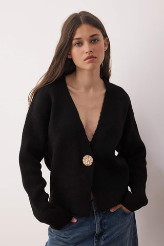 Casaco de malha regular - Preto