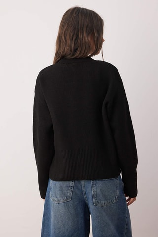 Casaco de malha regular - Preto