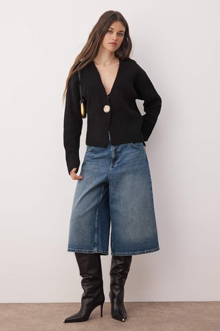 Casaco de malha regular - Preto