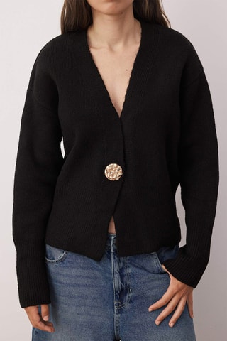 Casaco de malha regular - Preto