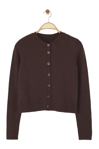 Casaco de malha regular - Castanho