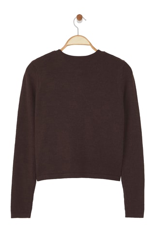 Casaco de malha regular - Castanho