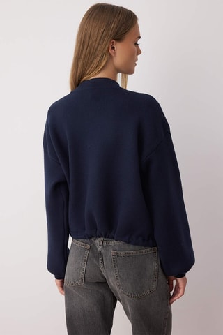 Casaco de malha oversize - Azul-marinho