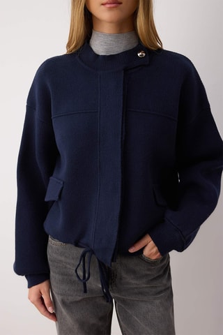 Casaco de malha oversize - Azul-marinho