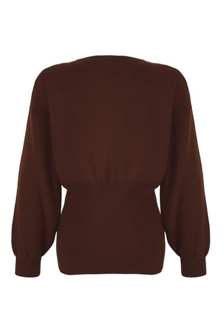 Casaco de malha regular e top regular - Castanho