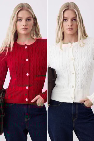 2 casacos de malha - Branco e vermelho