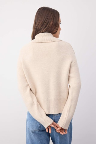 Casaco de malha oversize - Bege