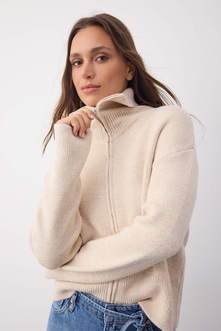 Casaco de malha oversize - Bege