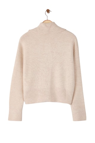 Casaco de malha oversize - Bege